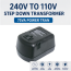 OHUGE™ 75VA 240V to 120V Voltage Converter 240V To 120V/110V Power Transformer AU to US Step-Down Converter by PowerTran. Safe, Portable Heavy-Duty