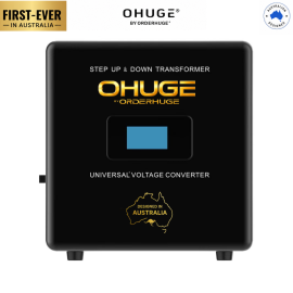 OHUGE 500W FIRST-EVER Digital Universal Voltage Converter Next-Gen Power Transformer Step Up & Step Down Transformer 110V/120V - 220V/240V | AU to US Power Transformer, US to AU Voltage Converter & JAP to AU Buck/Boost Converter Aussie Designed